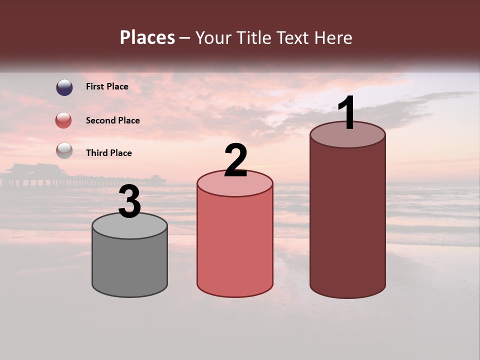 A Sunset Over The Ocean With A Pier In The Background PowerPoint Template