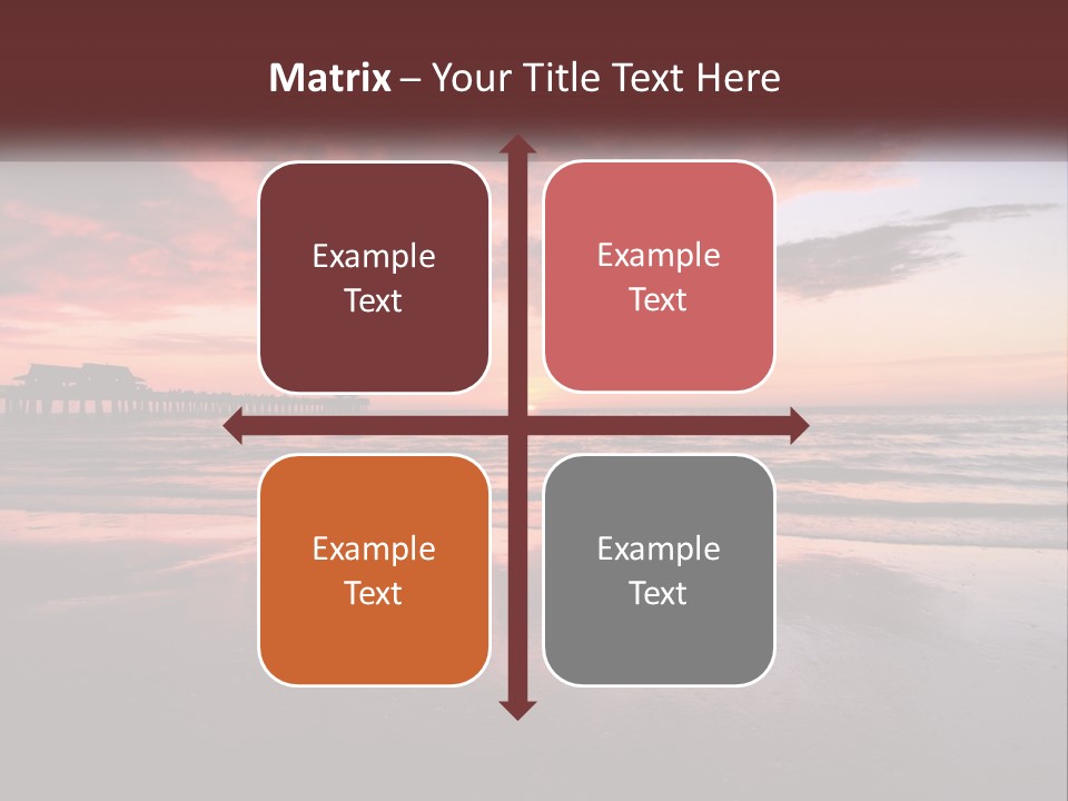 A Sunset Over The Ocean With A Pier In The Background PowerPoint Template