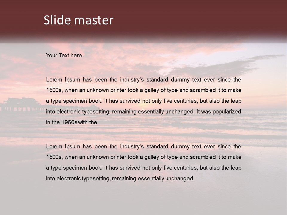 A Sunset Over The Ocean With A Pier In The Background PowerPoint Template