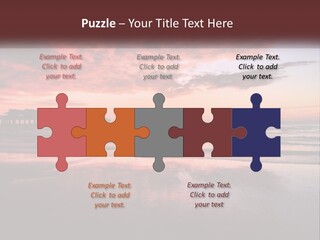 A Sunset Over The Ocean With A Pier In The Background PowerPoint Template