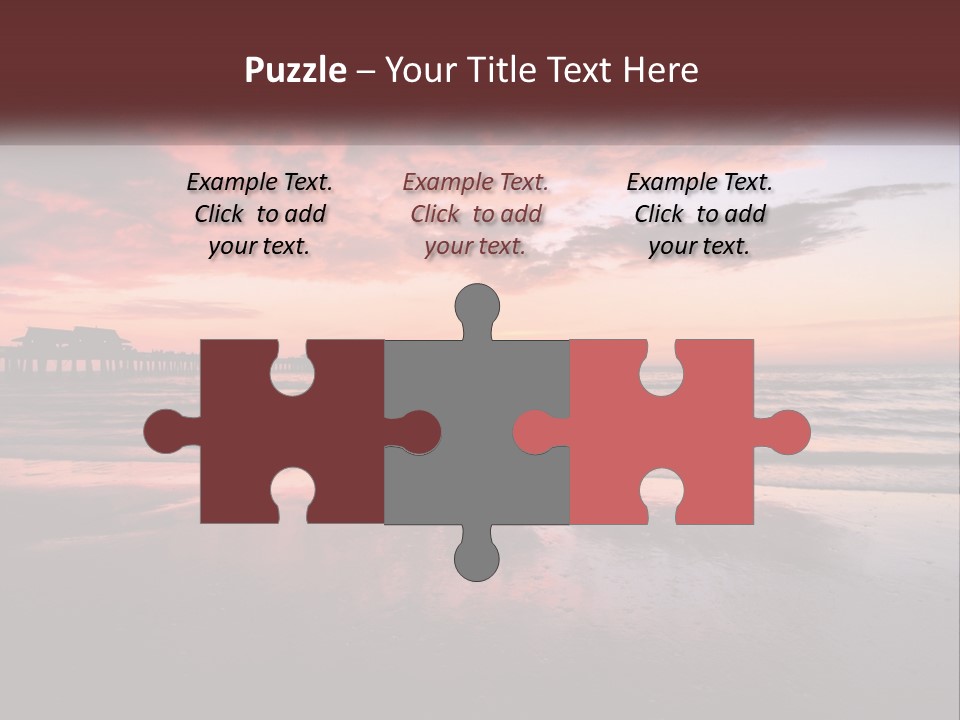 A Sunset Over The Ocean With A Pier In The Background PowerPoint Template