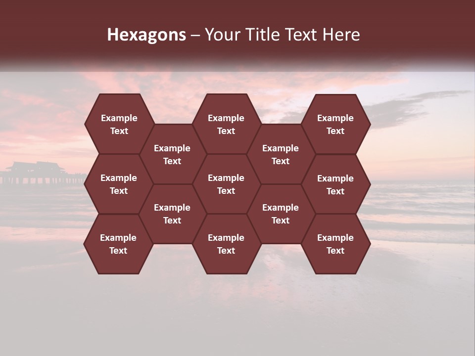 A Sunset Over The Ocean With A Pier In The Background PowerPoint Template