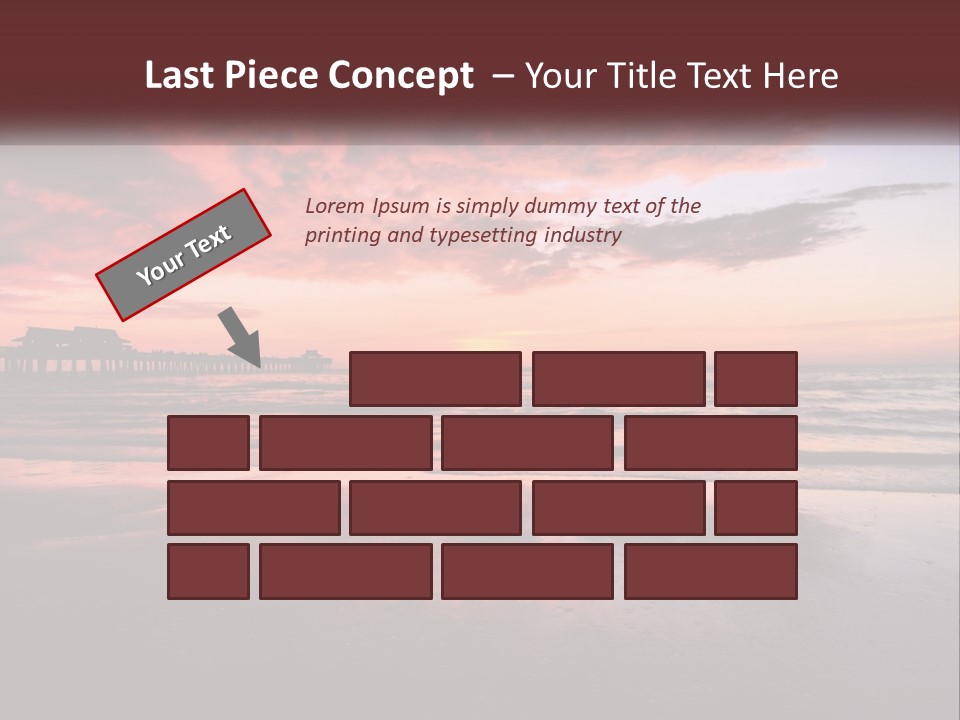 A Sunset Over The Ocean With A Pier In The Background PowerPoint Template