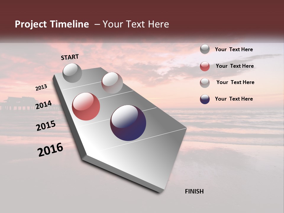 A Sunset Over The Ocean With A Pier In The Background PowerPoint Template