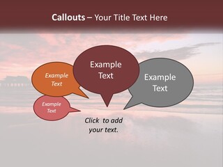 A Sunset Over The Ocean With A Pier In The Background PowerPoint Template