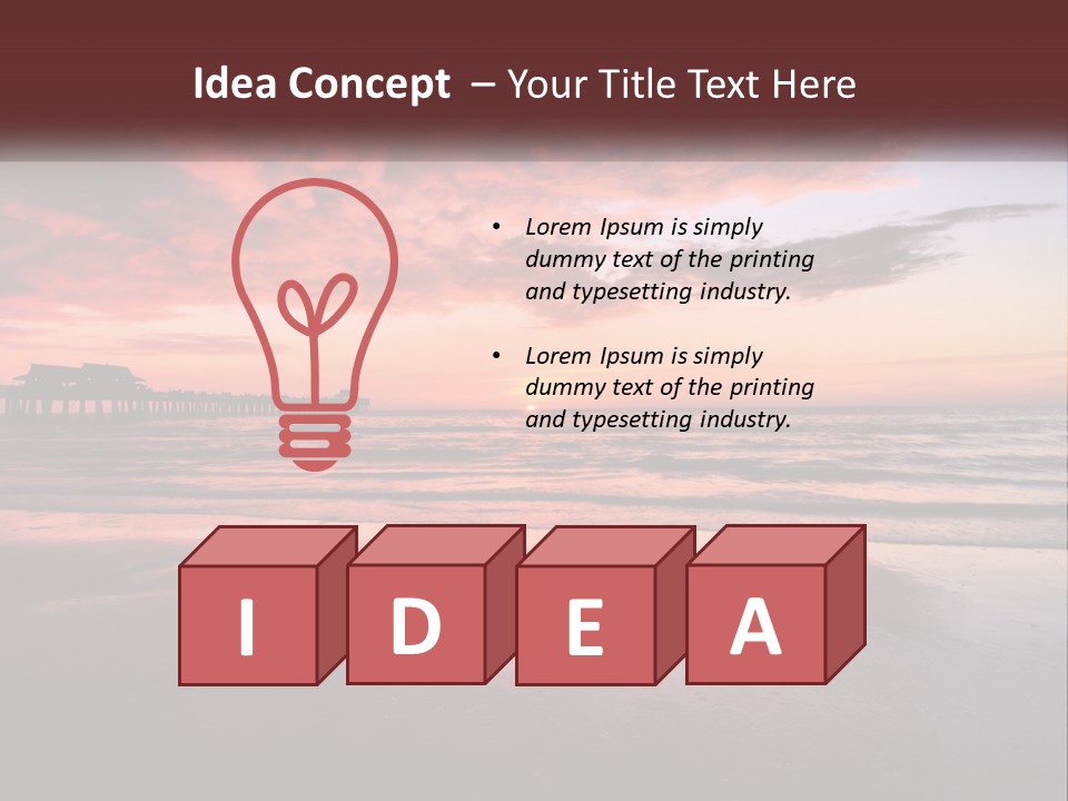 A Sunset Over The Ocean With A Pier In The Background PowerPoint Template