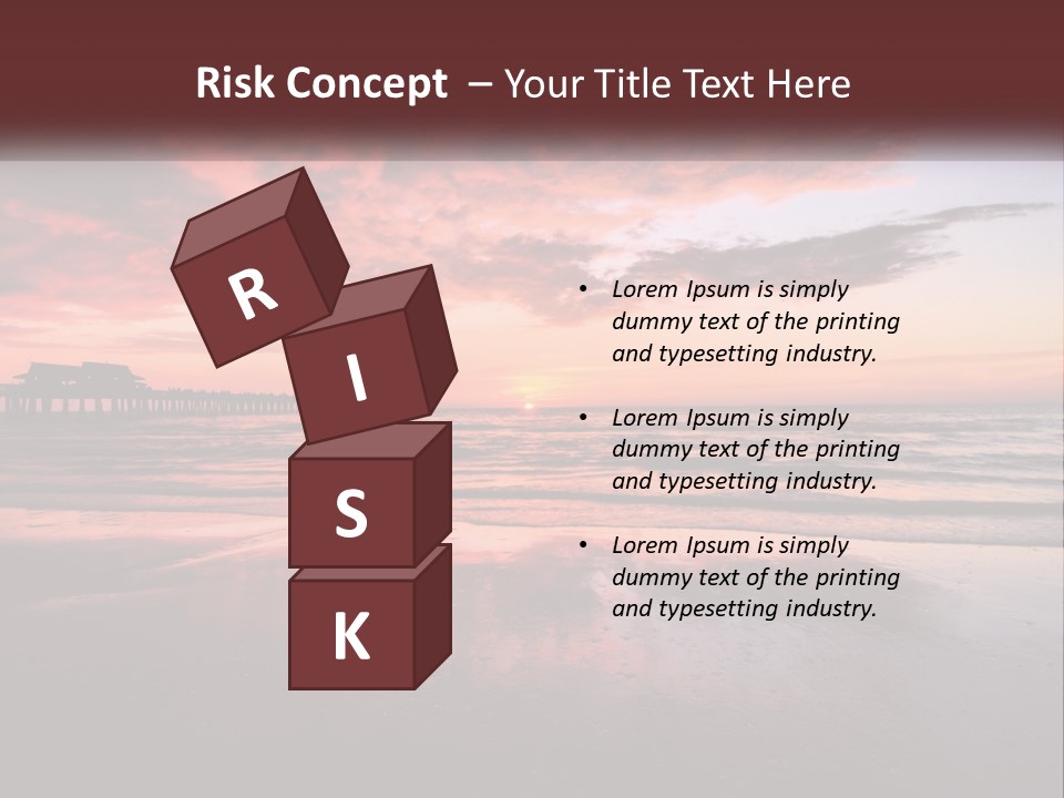 A Sunset Over The Ocean With A Pier In The Background PowerPoint Template