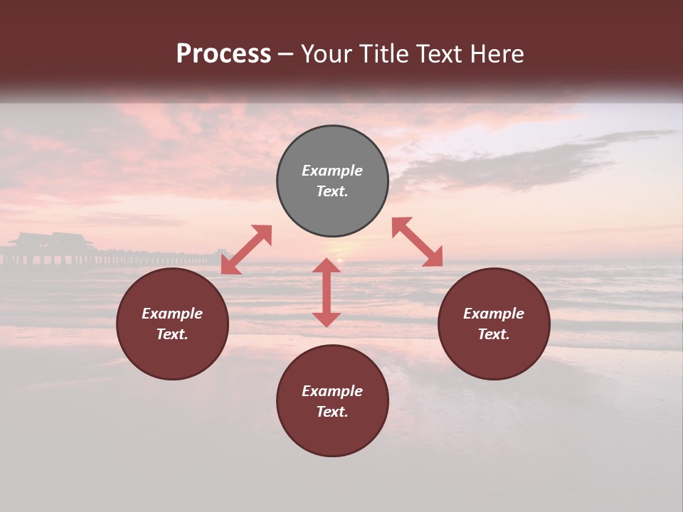A Sunset Over The Ocean With A Pier In The Background PowerPoint Template