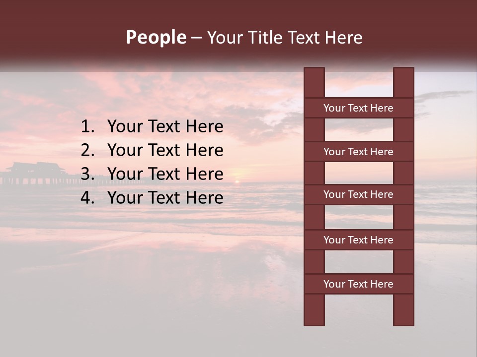 A Sunset Over The Ocean With A Pier In The Background PowerPoint Template