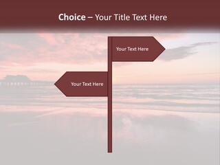 A Sunset Over The Ocean With A Pier In The Background PowerPoint Template