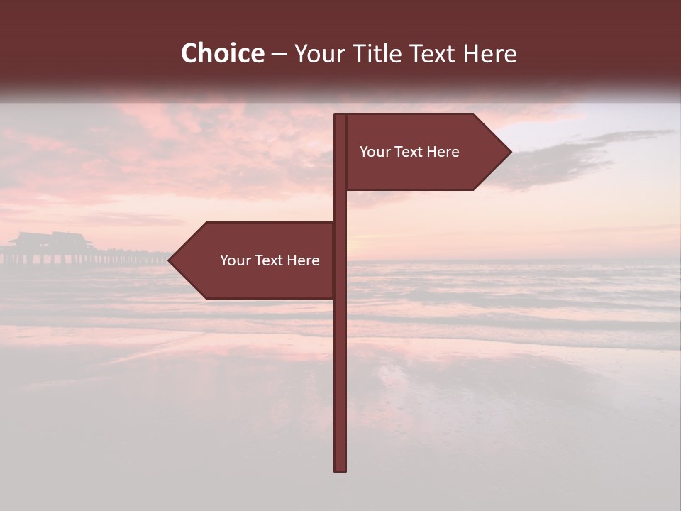 A Sunset Over The Ocean With A Pier In The Background PowerPoint Template