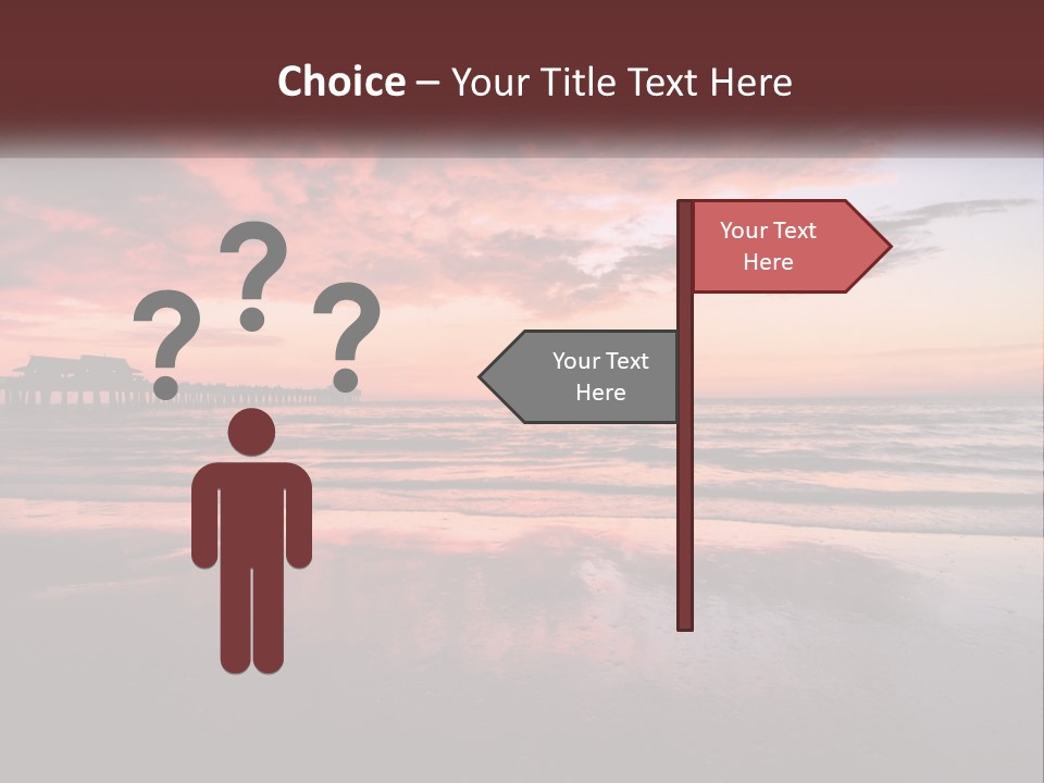 A Sunset Over The Ocean With A Pier In The Background PowerPoint Template