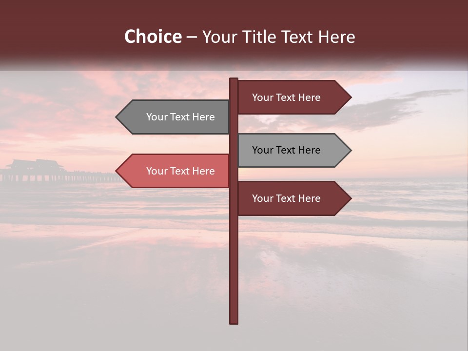 A Sunset Over The Ocean With A Pier In The Background PowerPoint Template