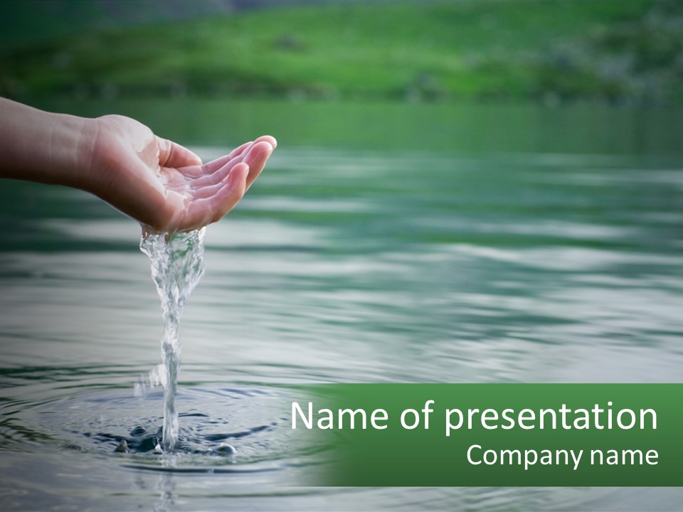 A Person Holding A Water Drop In Their Hand PowerPoint Template