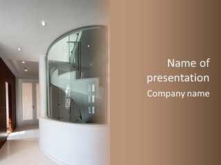 A Round Window In The Corner Of A Room PowerPoint Template