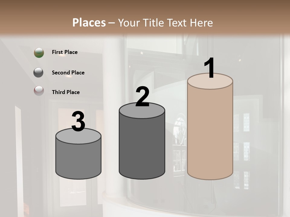 A Round Window In The Corner Of A Room PowerPoint Template
