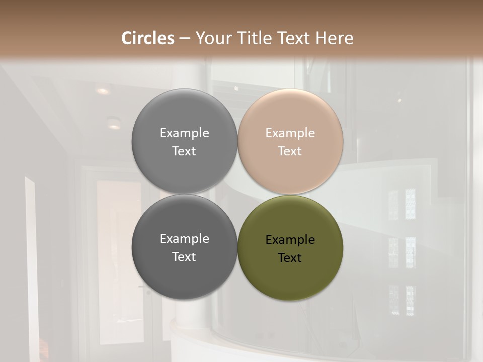 A Round Window In The Corner Of A Room PowerPoint Template
