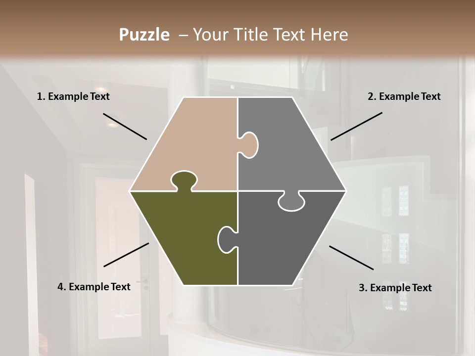 A Round Window In The Corner Of A Room PowerPoint Template