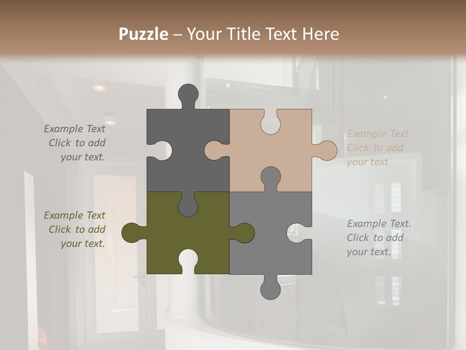 A Round Window In The Corner Of A Room PowerPoint Template