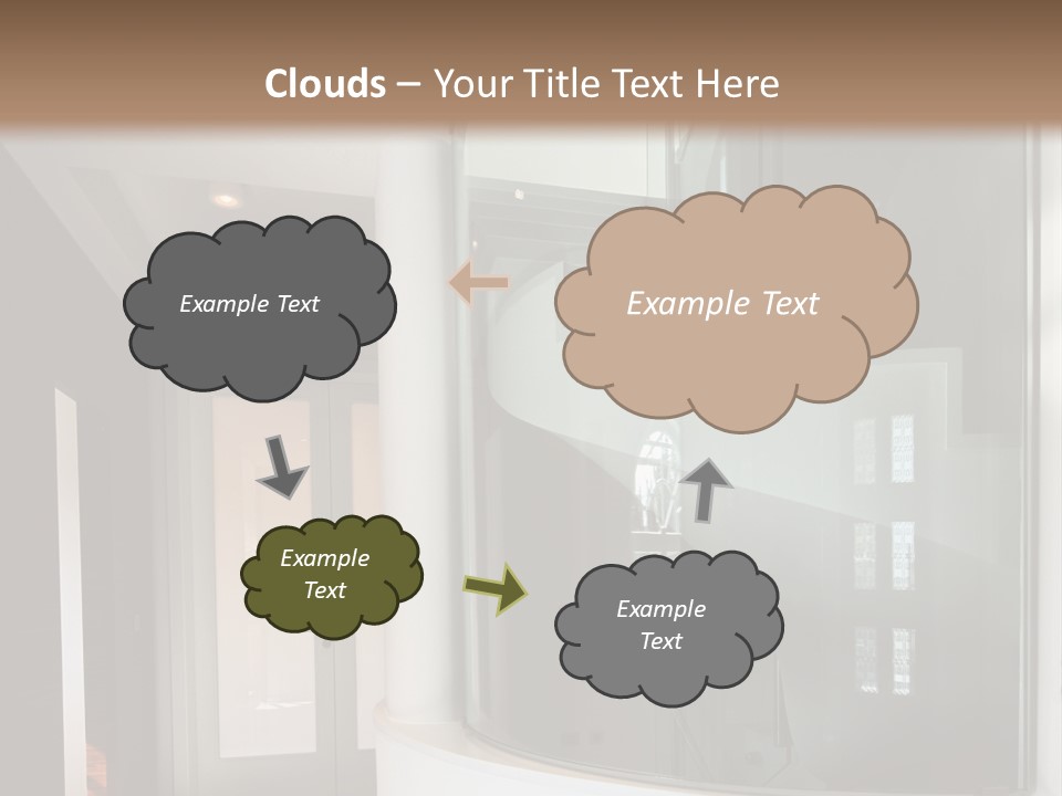 A Round Window In The Corner Of A Room PowerPoint Template
