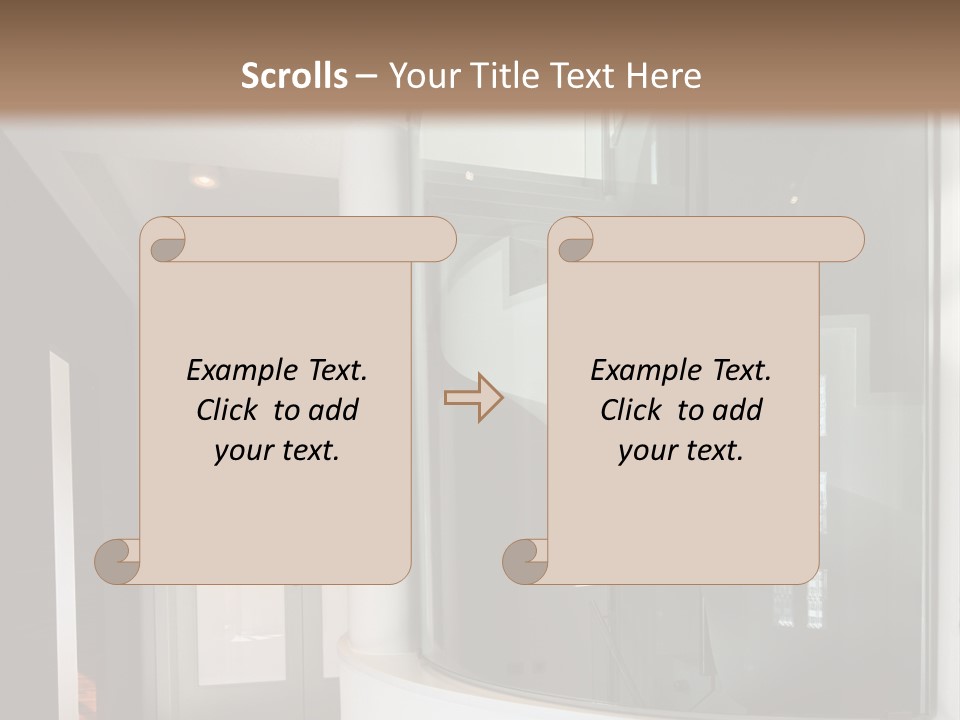 A Round Window In The Corner Of A Room PowerPoint Template