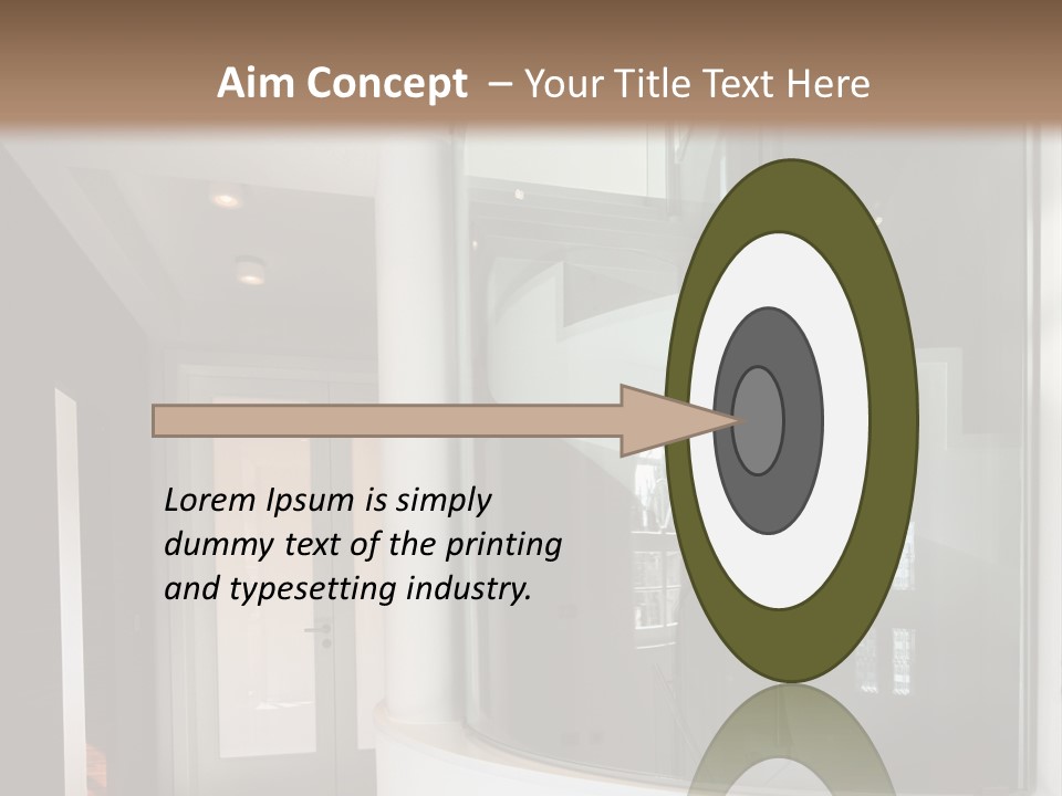 A Round Window In The Corner Of A Room PowerPoint Template
