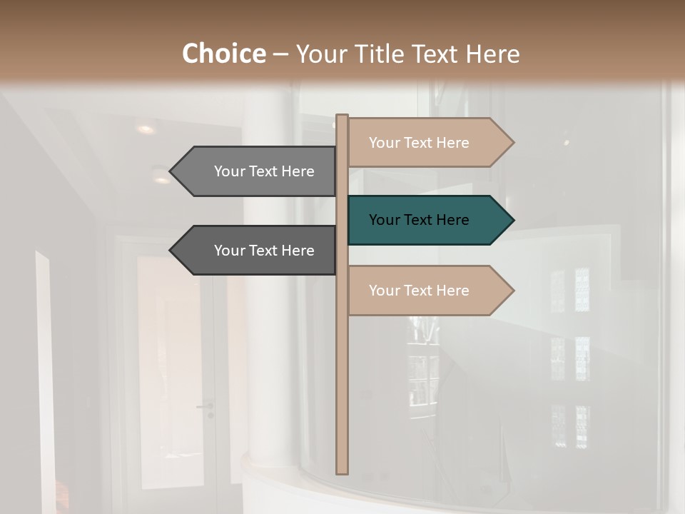 A Round Window In The Corner Of A Room PowerPoint Template