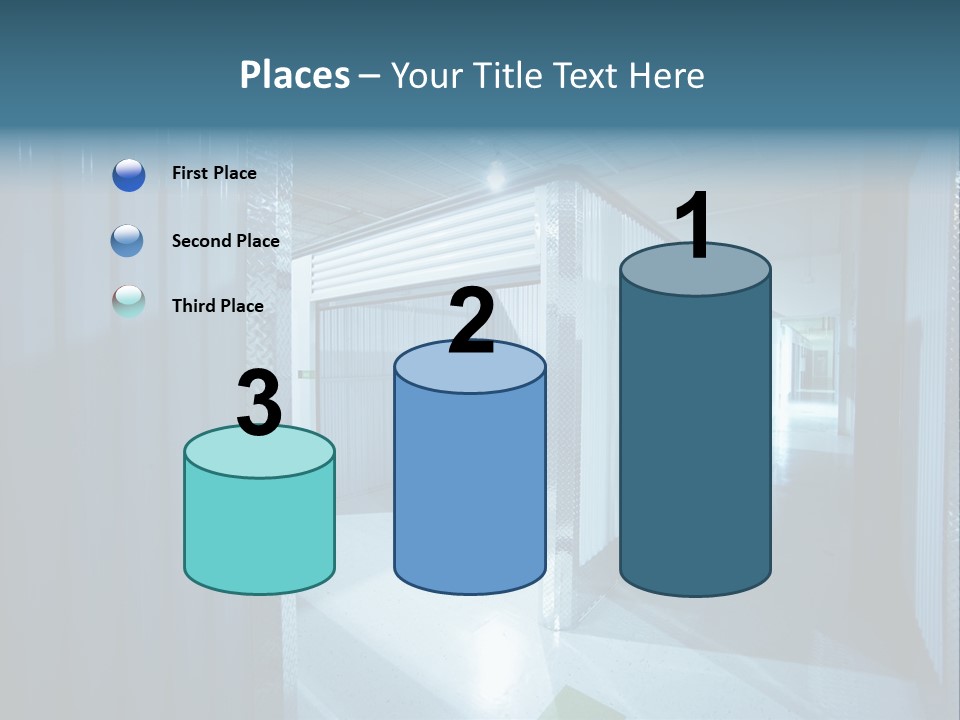 An Empty Storage Room With A Door Open PowerPoint Template