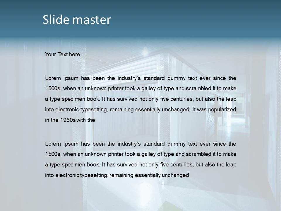 An Empty Storage Room With A Door Open PowerPoint Template