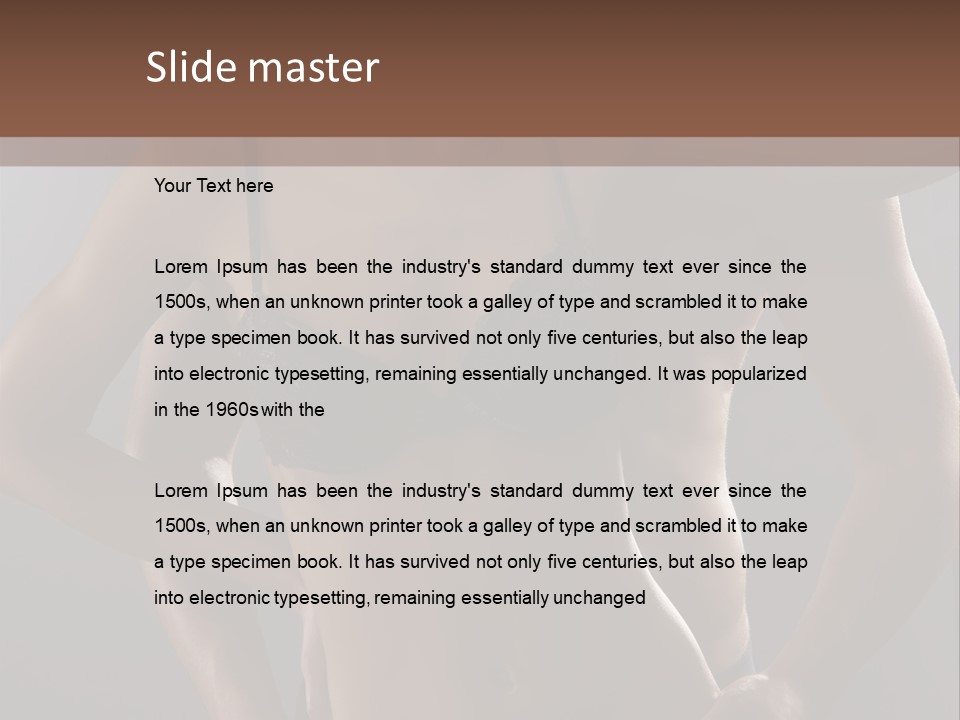 A Woman In Lingerie Posing With Her Hands On Her Hips PowerPoint Template