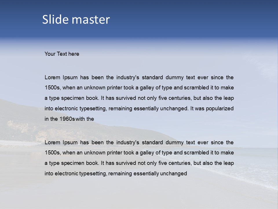 A Sandy Beach With A Hill In The Background PowerPoint Template