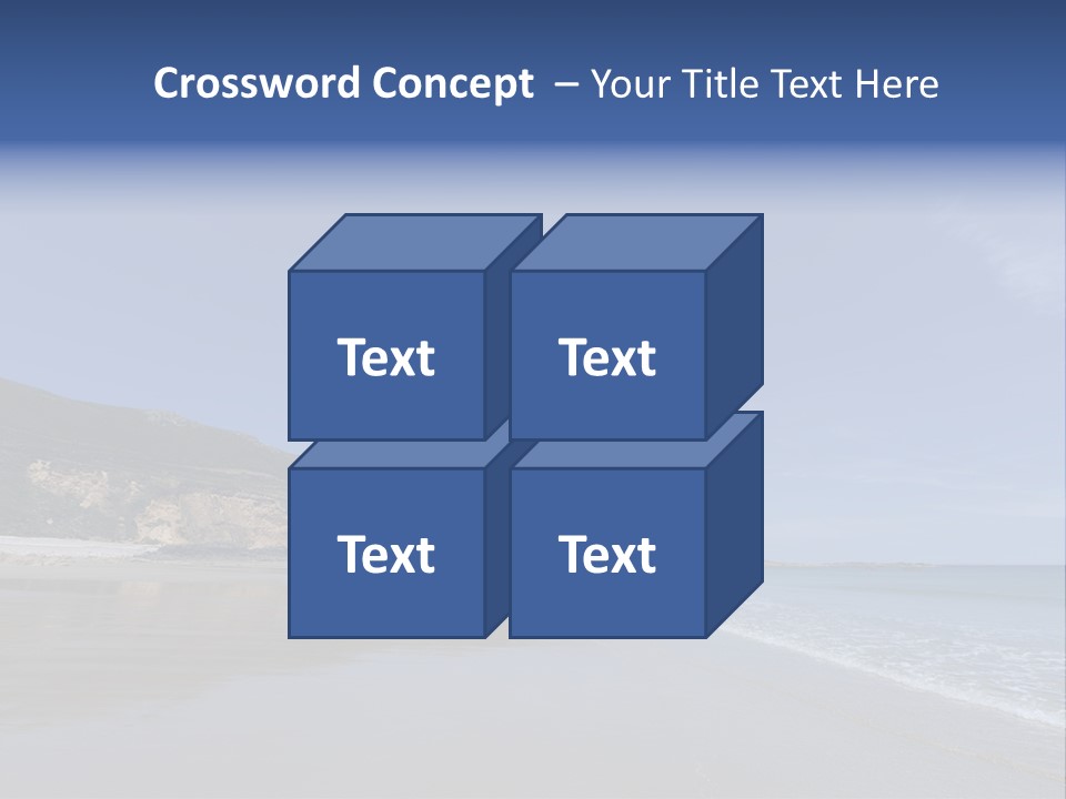 A Sandy Beach With A Hill In The Background PowerPoint Template