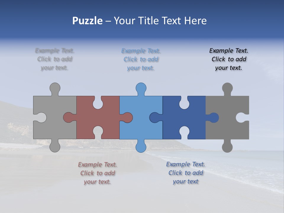 A Sandy Beach With A Hill In The Background PowerPoint Template