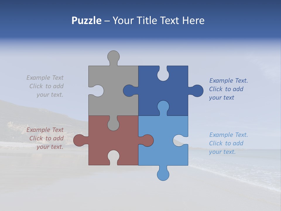 A Sandy Beach With A Hill In The Background PowerPoint Template