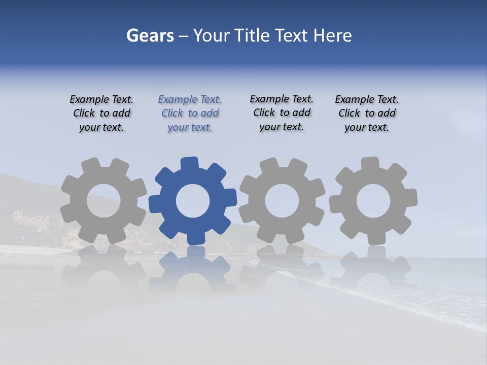 A Sandy Beach With A Hill In The Background PowerPoint Template