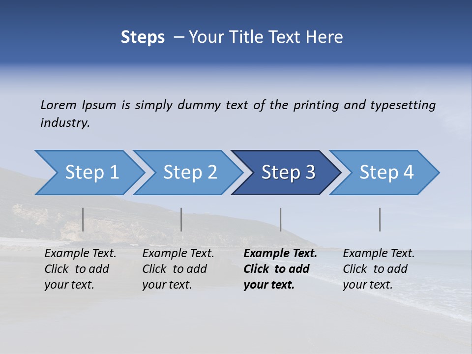 A Sandy Beach With A Hill In The Background PowerPoint Template