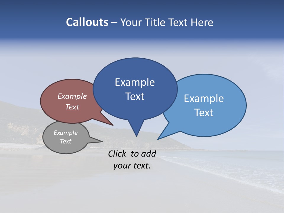 A Sandy Beach With A Hill In The Background PowerPoint Template