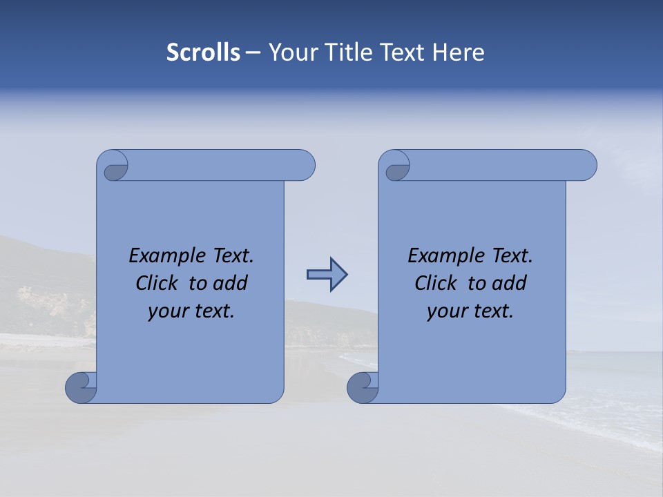 A Sandy Beach With A Hill In The Background PowerPoint Template