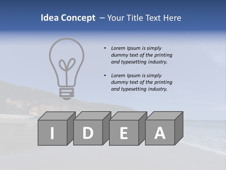 A Sandy Beach With A Hill In The Background PowerPoint Template