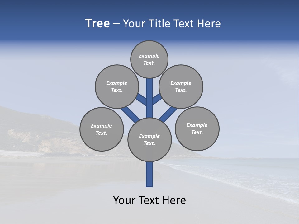 A Sandy Beach With A Hill In The Background PowerPoint Template