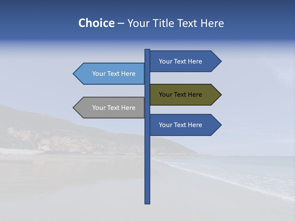A Sandy Beach With A Hill In The Background PowerPoint Template