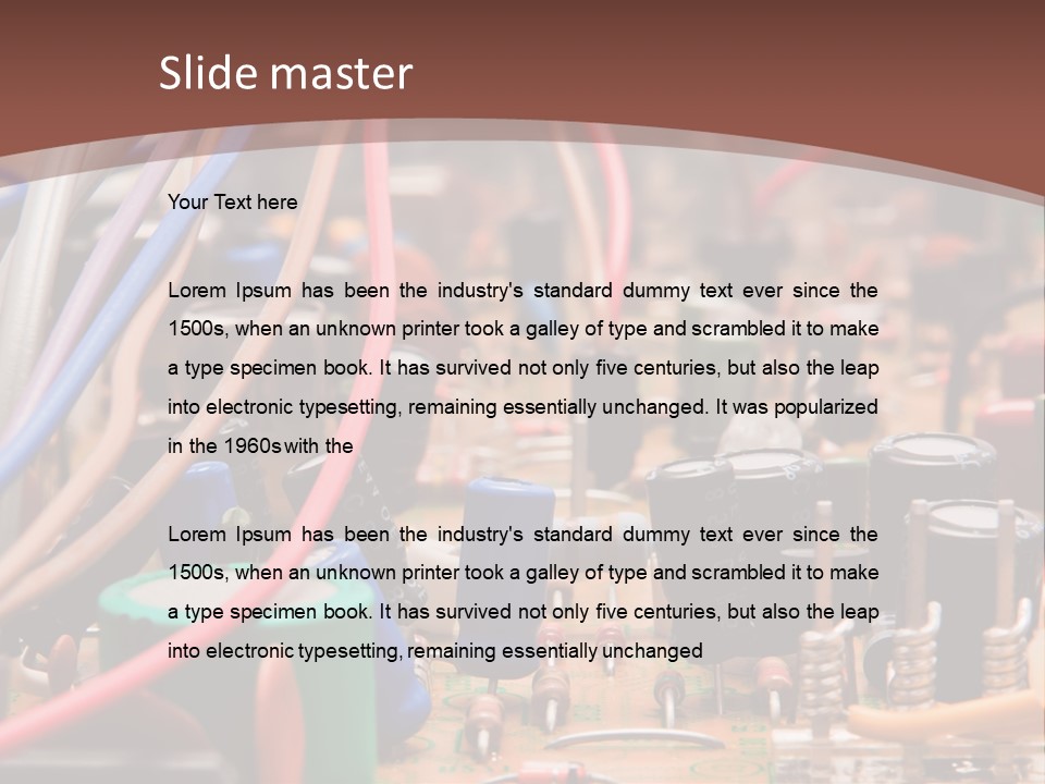 A Close Up Of A Circuit Board With Many Wires PowerPoint Template