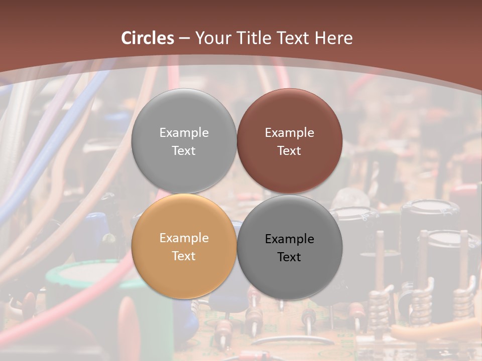 A Close Up Of A Circuit Board With Many Wires PowerPoint Template