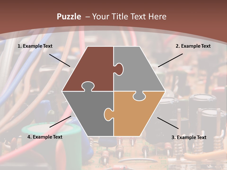 A Close Up Of A Circuit Board With Many Wires PowerPoint Template