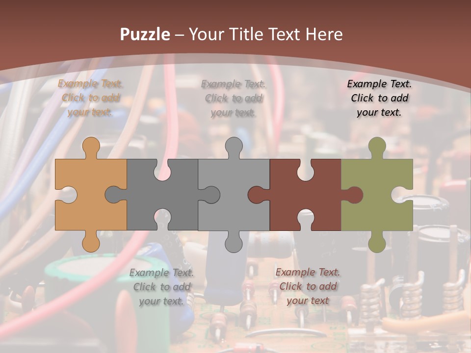 A Close Up Of A Circuit Board With Many Wires PowerPoint Template