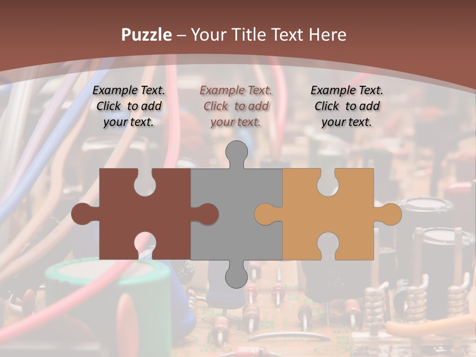 A Close Up Of A Circuit Board With Many Wires PowerPoint Template