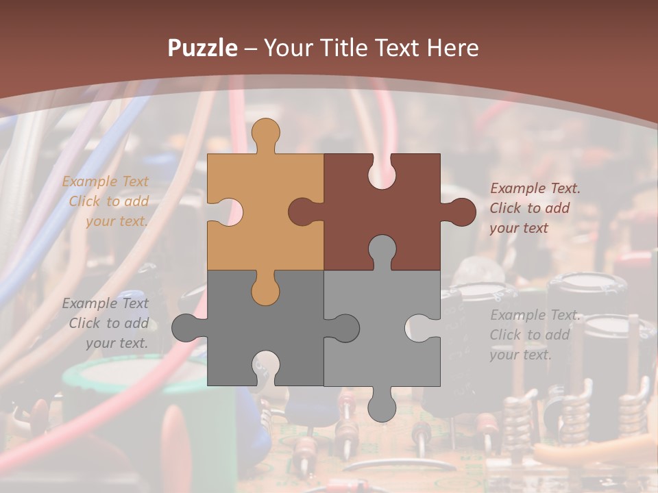 A Close Up Of A Circuit Board With Many Wires PowerPoint Template