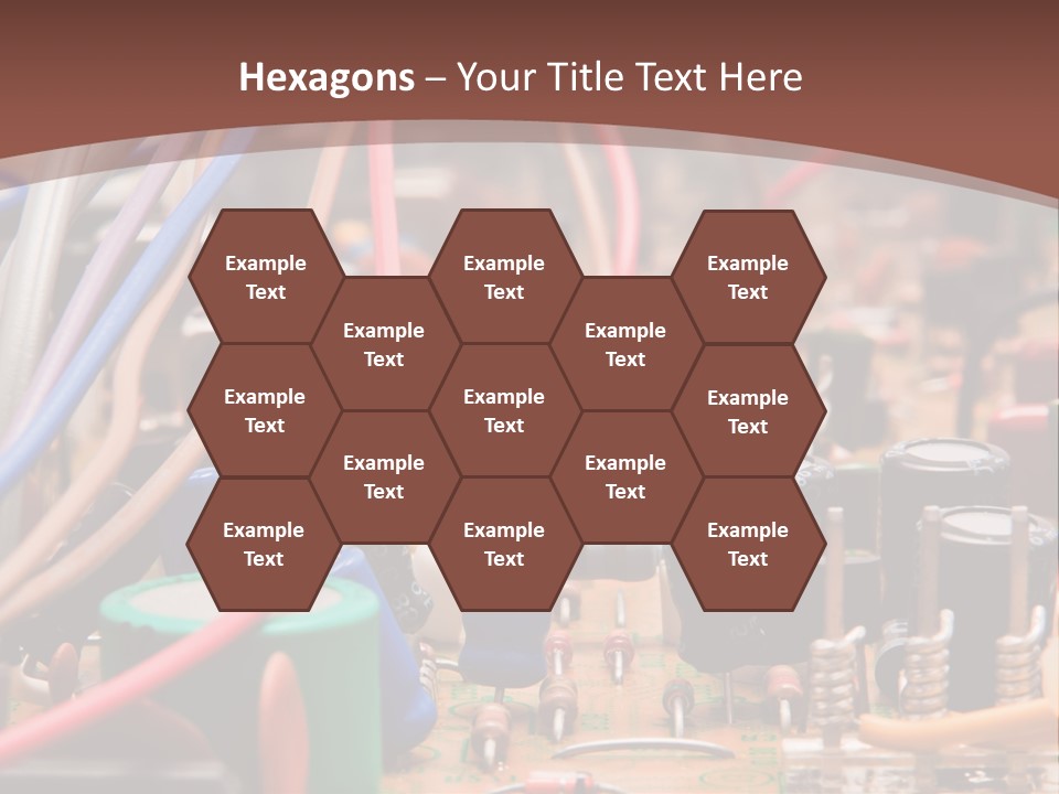 A Close Up Of A Circuit Board With Many Wires PowerPoint Template