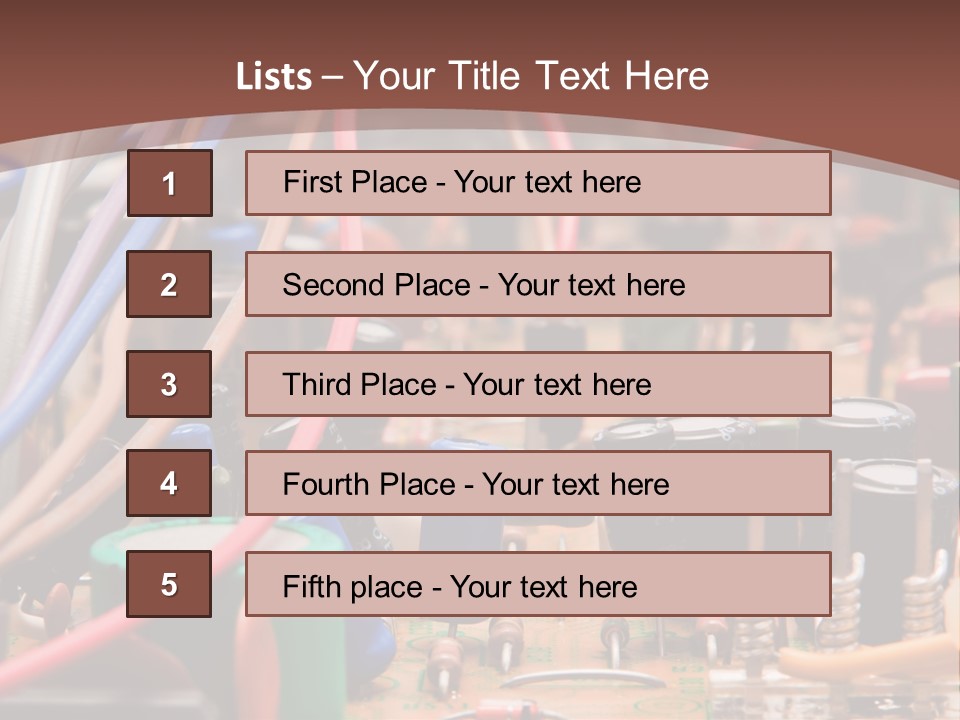 A Close Up Of A Circuit Board With Many Wires PowerPoint Template
