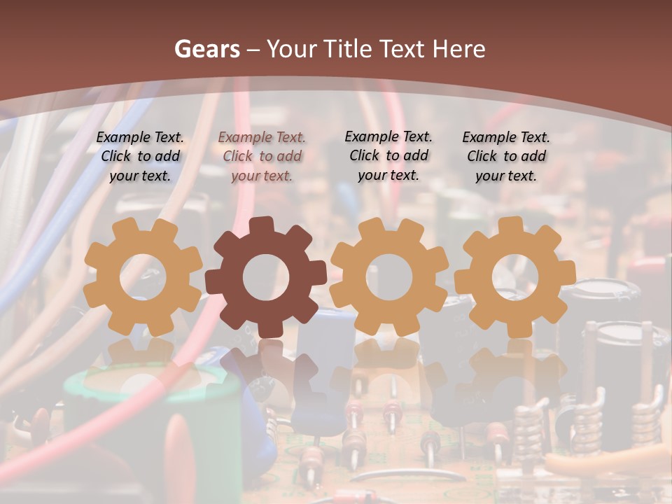 A Close Up Of A Circuit Board With Many Wires PowerPoint Template